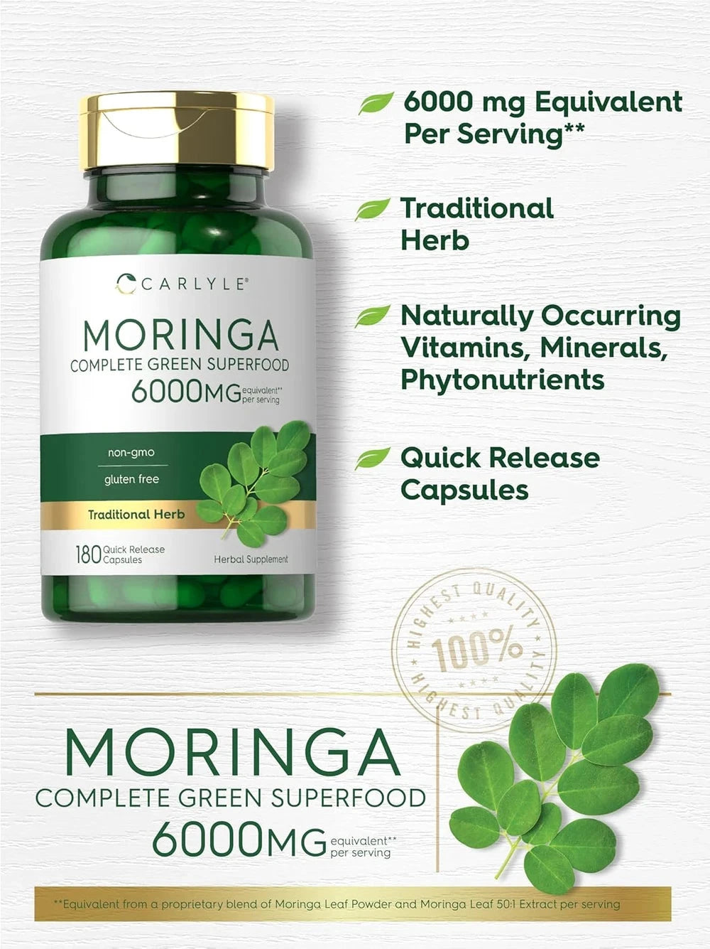 Carlyle Moringa Leaf Capsules