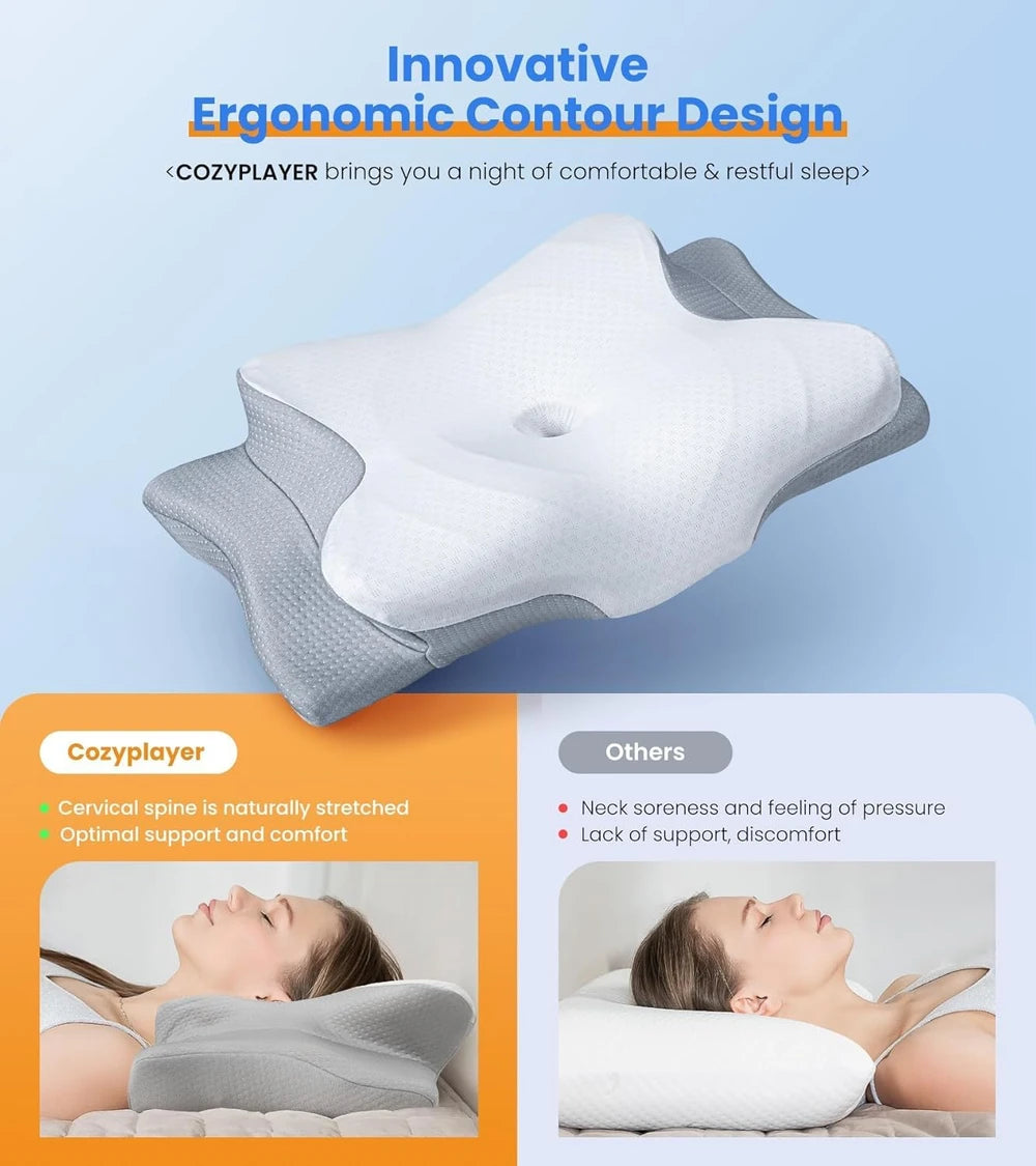 Cozyplayer Adjustable Ergonomic Cooling Pillow