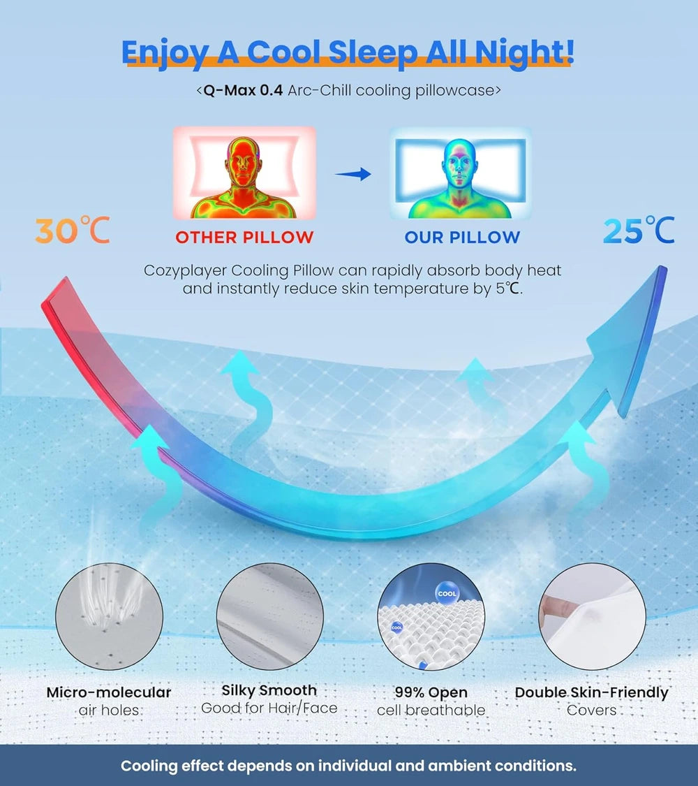 Cozyplayer Adjustable Ergonomic Cooling Pillow
